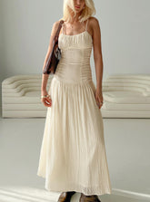 Quinley Shirred Maxi Dress Cream