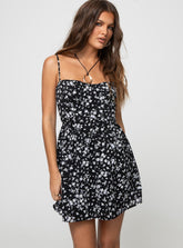 Mckilah Mini Dress Black Floral