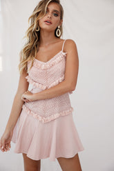 Janey Applique A-Line Dress Pink