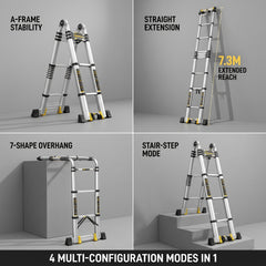 Multi-Position Folding Extension Ladder – Adjustable Portable Ladder for Home & Work Use