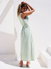 Lewisa Maxi Dress Green Stripe Petite