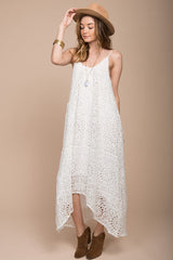 Aroura Crochet Maxi Dress White