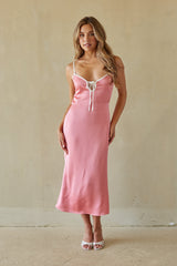 Adalyn Contrast Satin Midi Dress