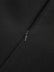 Pleated Hem Panel Asymmetric Metal Detail Mini Dress