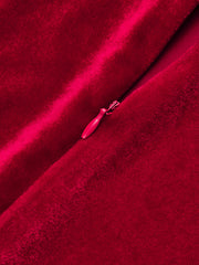 Velvet Mock Neck Ruched Sleeveless Dress