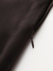 Draped Satin Tie-Neck Mini Dress