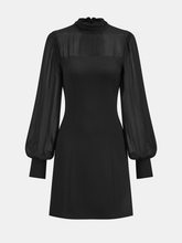 Sheer Chiffon Paneled A-Line Mini Dress