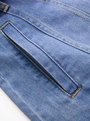 Belted Denim Sleeveless Shirt Dress