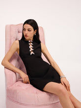 Bow Detail Cut-Out Sleeveless Mini Dress
