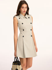Double Breasted Sleeveless Mini Dress