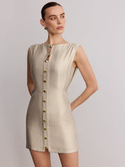 Metal Detail Sleeveless Mini Dress
