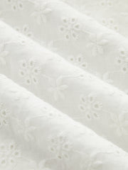 Cotton Eyelet Embroidered Lace Mini Dress