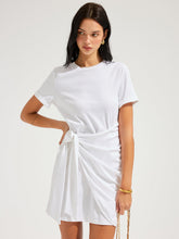 Short Sleeve Knotted Wrap Mini Dress