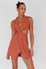 Milarni Collared Cut-Out Mini Dress Rose
