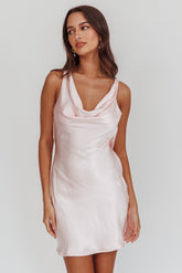 Cassiopeia Open Back Mini Dress Blush