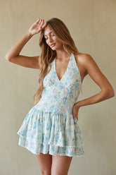Callie Floral Halter Mini Dress