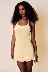 Crochet Halter Mini Dress