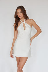 Priscilla Halter Keyhole Mini Dress