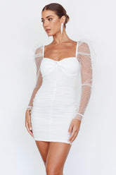 Like Lovers Hail Spot Mini Dress White