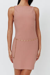 Anjali Sleeveless Shift Dress Dusty Rose