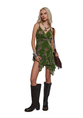Dryas Velvet Wrap Mini Dress