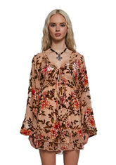 Clementine Printed Velvet Dress