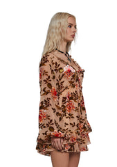 Clementine Printed Velvet Dress