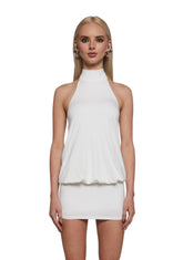 Club Moves Halter Dress - White
