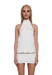 Club Moves Halter Dress - White