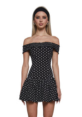 Audrey Polka Dot Dress - Black