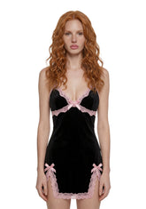 Genuine Sweetheart Mini Slip Dress - Black