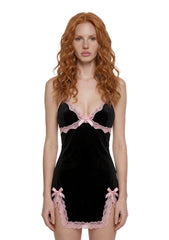 Genuine Sweetheart Mini Slip Dress - Black