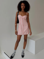 Poto Mini Dress Pink Check