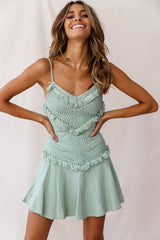 Janey Applique A-Line Dress Pistachio