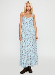 Izebella Maxi Dress Blue Floral