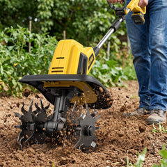20V Cordless Garden Cultivator – 360RPM Electric Soil Tiller with Dual Batteries & Charger