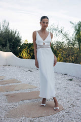 Del Rey Lace Satin Maxi Dress