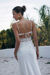 Del Rey Lace Satin Maxi Dress