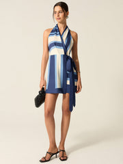 Striped Halter Mini Dress