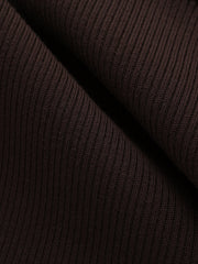 Ribbed Knit Panel Belted Shirt Dress