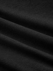 Pleated Faux Leather Panel Long-Sleeve Dress