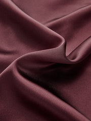 Satin Off-Shoulder Long Sleeve Ruched Dress