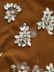 Velvet Sleeveless Mini Dress with Crystal Embellishments
