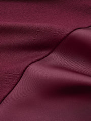 Satin Panel Long-Sleeve Fitted Mini Dress