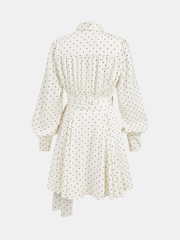 Polka Dot Wrap Tie Waist Mini Dress