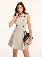 Double Breasted Sleeveless Mini Dress