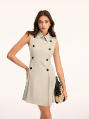 Double Breasted Sleeveless Mini Dress