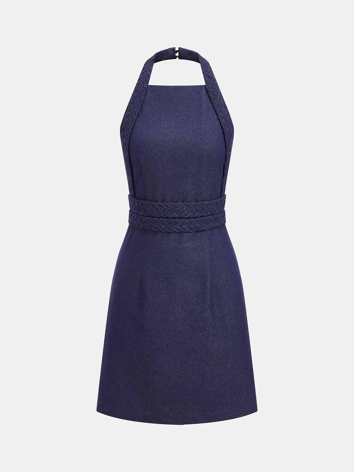 Braided Halter Backless Mini Dress