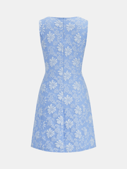 Floral Jacquard Sleeveless Mini Dress