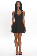 Elisabet Halter Neck Mini Dress Black